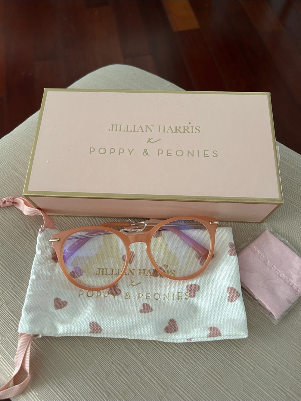 Jillian Harris x POPPY & PEONIES Jillybox Blue Light Pink Eye Glasses Eyeglasses